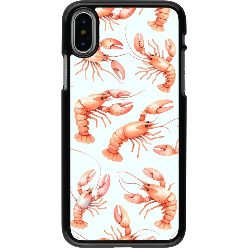 Coque iPhone X / Xs - Pattern de homards pastels