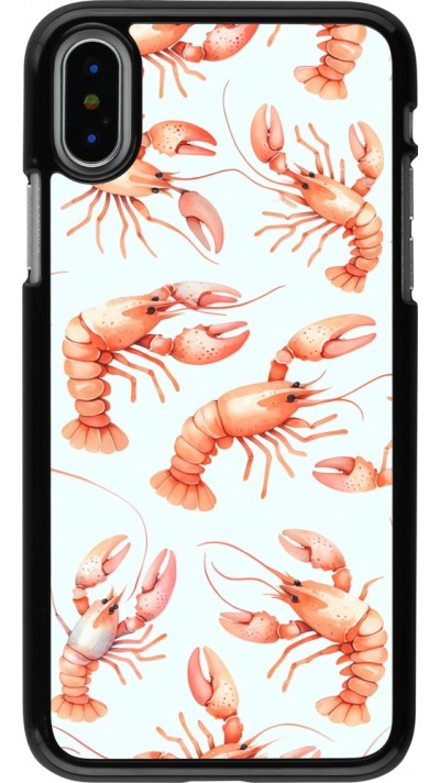 Coque iPhone X / Xs - Pattern de homards pastels