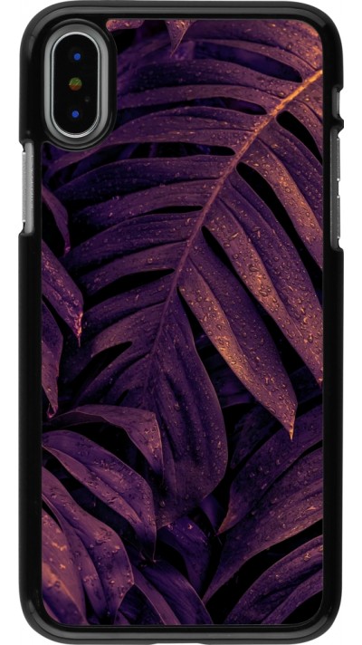 Coque iPhone X / Xs - Purple Light Leaves