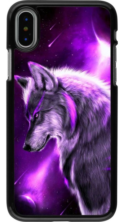 Coque iPhone X / Xs - Purple Sky Wolf