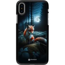 Coque iPhone X / Xs - Renard lune forêt