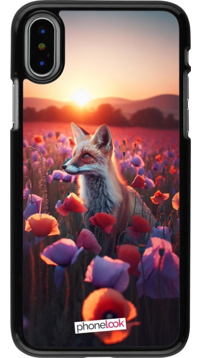 Coque iPhone X / Xs - Renard pourpre au crépuscule