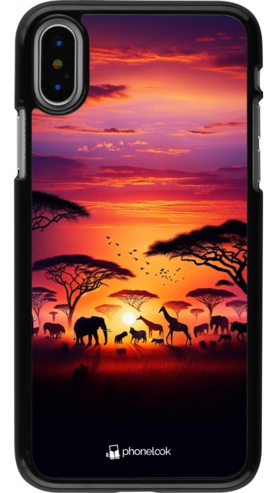 Coque iPhone X / Xs - Safari sunset wildlife