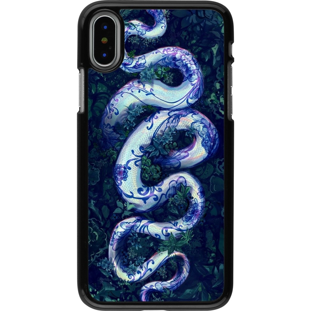 Coque iPhone X / Xs - Serpent Blue Anaconda