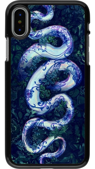 Coque iPhone X / Xs - Serpent Blue Anaconda