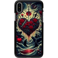 Coque iPhone X / Xs - Dark Love Coeur Sang