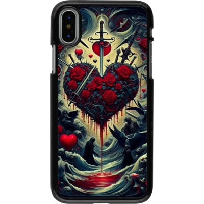 Coque iPhone X / Xs - Dark Love Coeur Sang