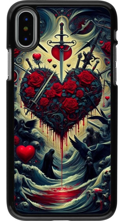 Coque iPhone X / Xs - Dark Love Coeur Sang