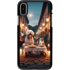 Coque iPhone X / Xs - Valentine 2024 Dog & Cat Candlelight