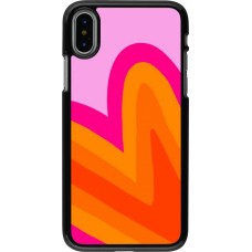 Coque iPhone X / Xs - Valentine 2024 heart gradient