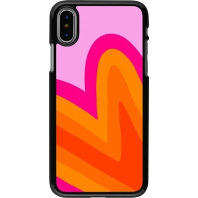 Coque iPhone X / Xs - Valentine 2024 heart gradient