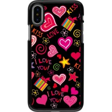 Coque iPhone X / Xs - Valentine 2023 love symbols