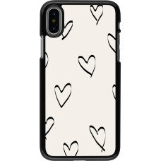 Coque iPhone X / Xs - Valentine 2023 minimalist hearts