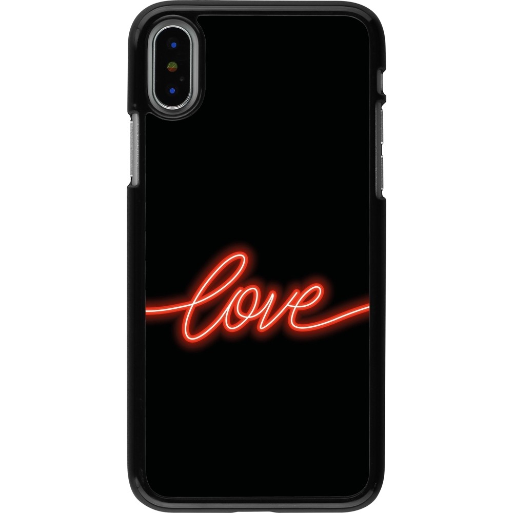 Coque iPhone X / Xs - Valentine 2023 neon love