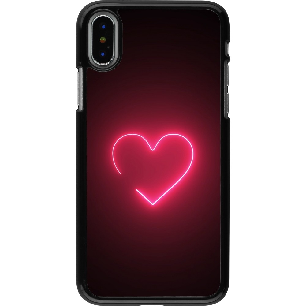 iPhone X / Xs Case Hülle - Valentine 2023 single neon heart