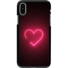 iPhone X / Xs Case Hülle - Valentine 2023 single neon heart