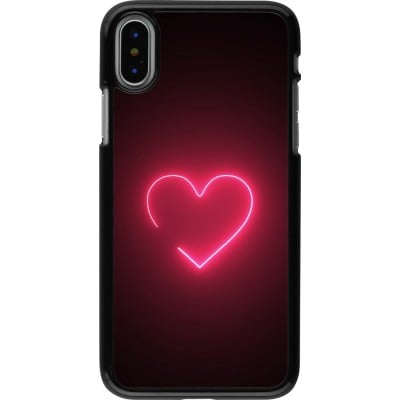 Coque iPhone X / Xs - Valentine 2023 single neon heart