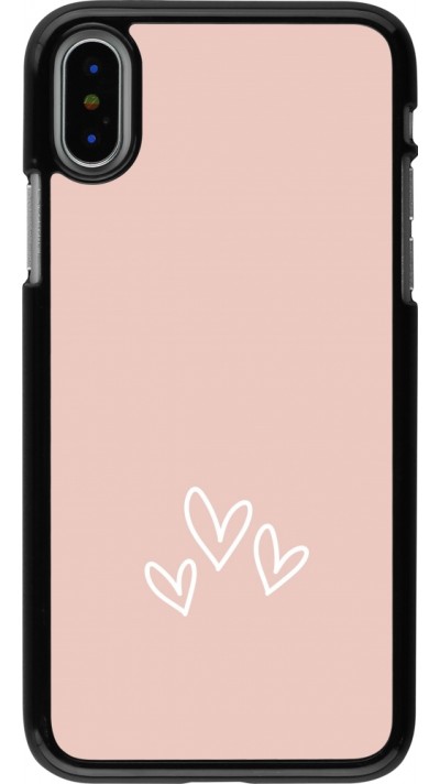 Coque iPhone X / Xs - Valentine 2023 three minimalist hearts