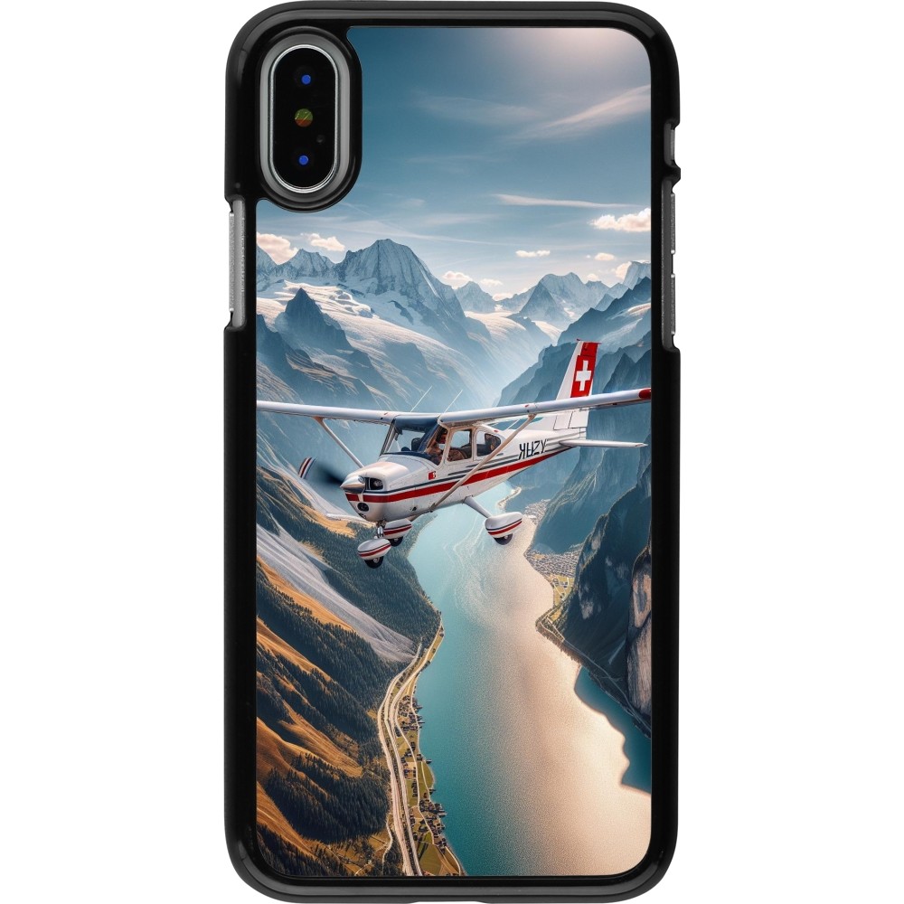 Coque iPhone X / Xs - Vol Alpin Suisse