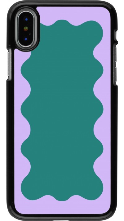 Coque iPhone X / Xs - Wavy Rectangle Green Purple