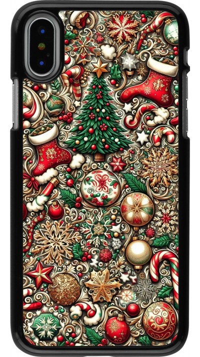 Coque iPhone X / Xs - Noël 2023 micro pattern