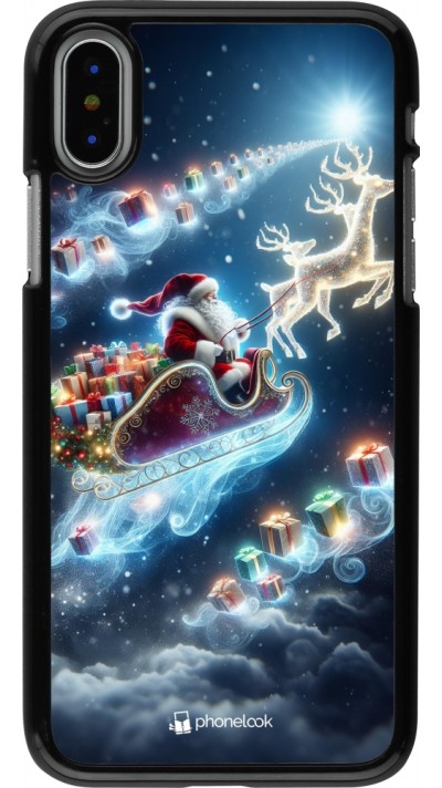 Coque iPhone X / Xs - Noël 2023 Père Noël enchanté