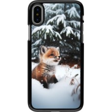 Coque iPhone X / Xs - Noël 2023 Renardeau sapin