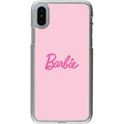 Coque iPhone X / Xs - Plastique transparent Barbie Text