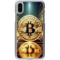 Coque iPhone X / Xs - Plastique transparent Bitcoin Standing