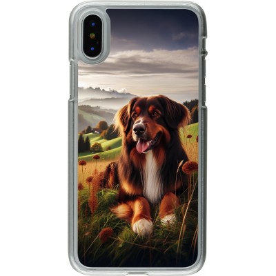 Coque iPhone X / Xs - Plastique transparent Chien Campagne Suisse