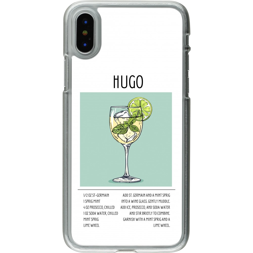 Coque iPhone X / Xs - Plastique transparent Cocktail recette Hugo