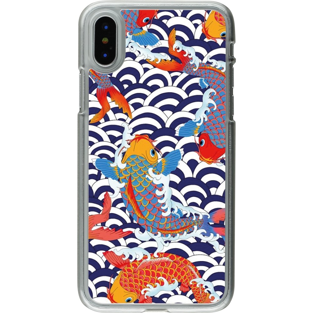 Coque iPhone X / Xs - Plastique transparent Easter 2023 japanese fish