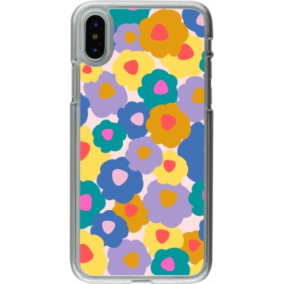 Coque iPhone X / Xs - Plastique transparent Easter 2024 flower power