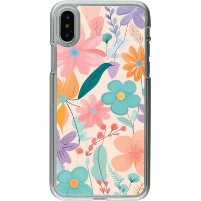 Coque iPhone X / Xs - Plastique transparent Easter 2024 spring flowers