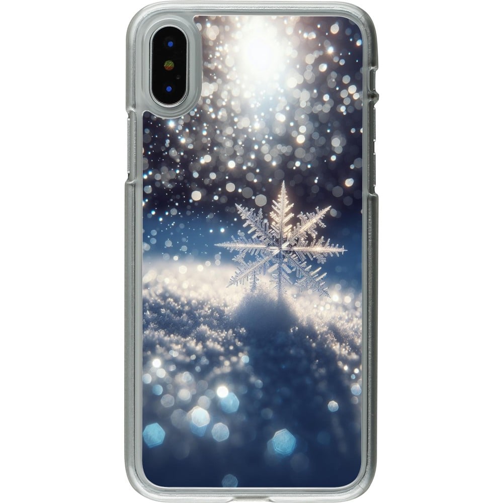 Coque iPhone X / Xs - Plastique transparent Flocon Solaire Éclat