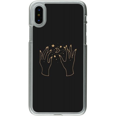 Coque iPhone X / Xs - Plastique transparent Grey magic hands