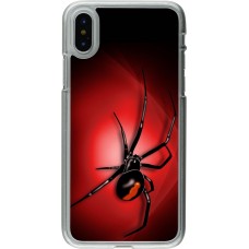 Coque iPhone X / Xs - Plastique transparent Halloween 2023 spider black widow