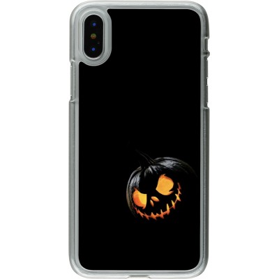 Coque iPhone X / Xs - Plastique transparent Halloween 2023 discreet pumpkin