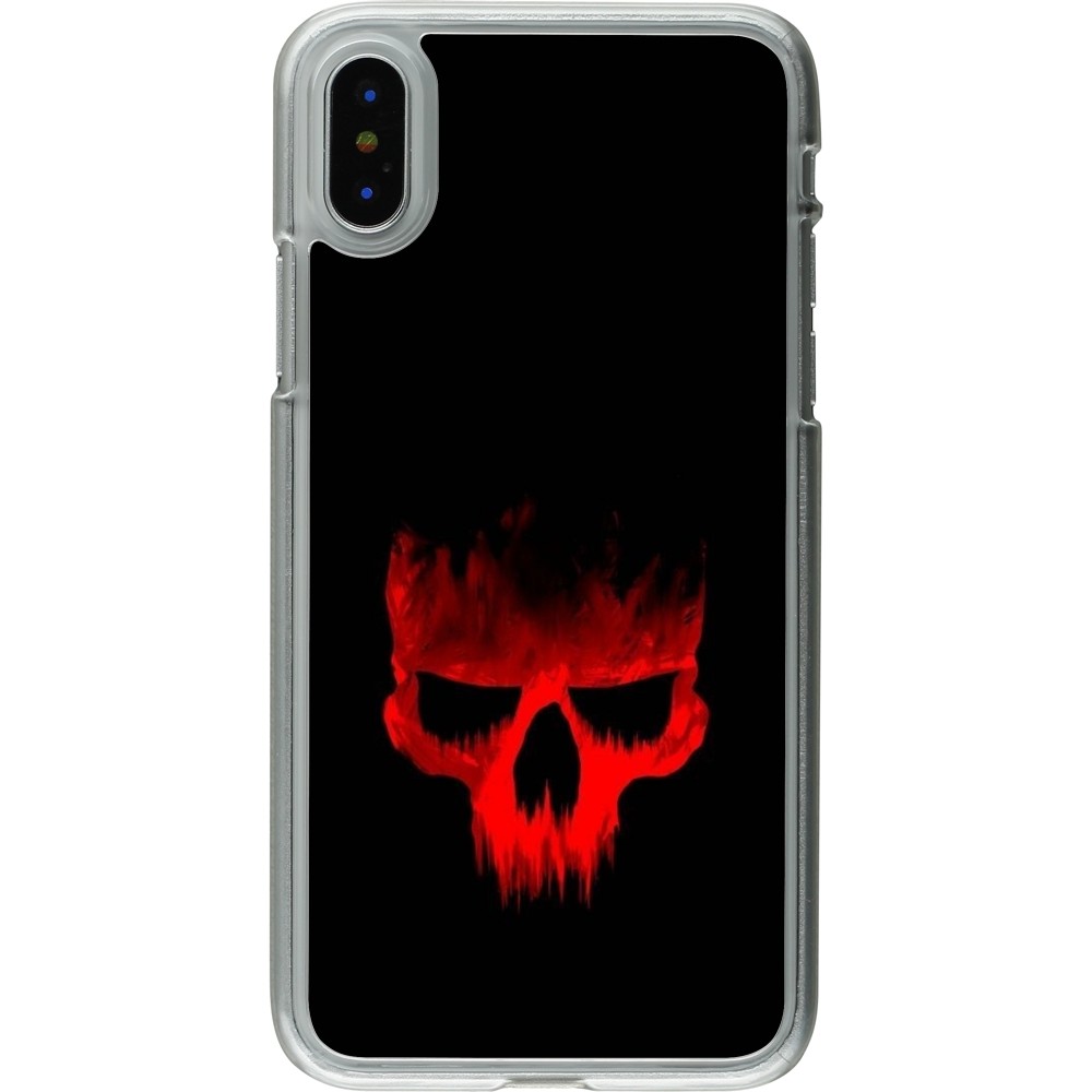 Coque iPhone X / Xs - Plastique transparent Halloween 2023 scary skull