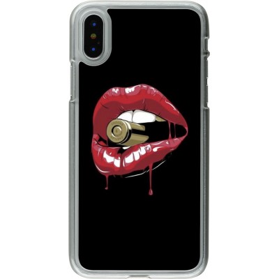 Coque iPhone X / Xs - Plastique transparent Lips bullet