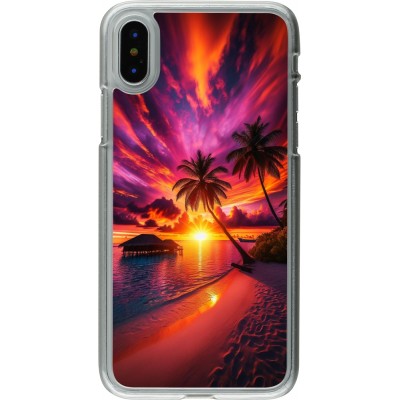 Coque iPhone X / Xs - Plastique transparent Maldives Dusk Bliss