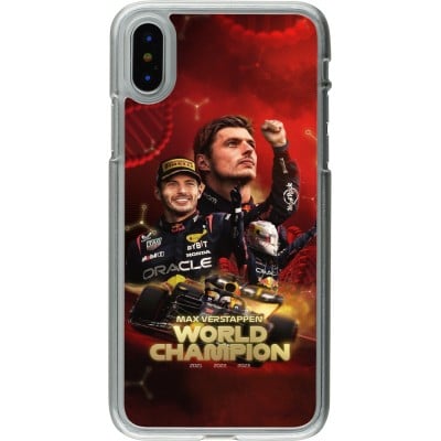 Coque iPhone X / Xs - Plastique transparent Max Verstappen Champion 2023