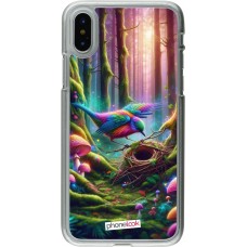 Coque iPhone X / Xs - Plastique transparent Oiseau Nid Forêt