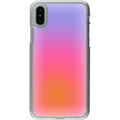 Coque iPhone X / Xs - Plastique transparent Orange Pink Blue Gradient