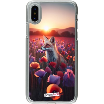 Coque iPhone X / Xs - Plastique transparent Renard pourpre au crépuscule