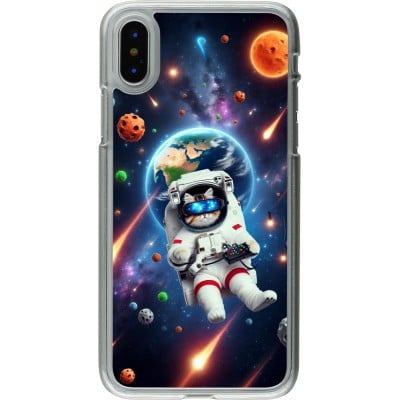 Coque iPhone X / Xs - Plastique transparent VR SpaceCat Odyssey