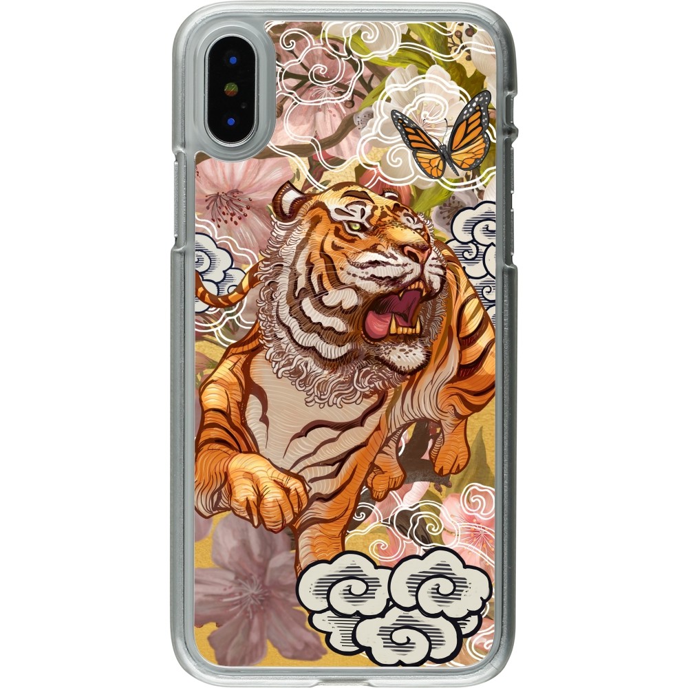 Coque iPhone X / Xs - Plastique transparent Spring 23 japanese tiger