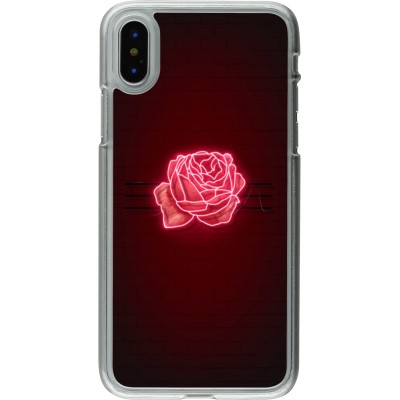 Coque iPhone X / Xs - Plastique transparent Spring 23 neon rose