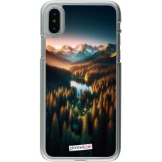 Coque iPhone X / Xs - Plastique transparent Sunset Forest Lake