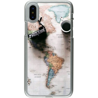 Coque iPhone X / Xs - Plastique transparent Travel 01